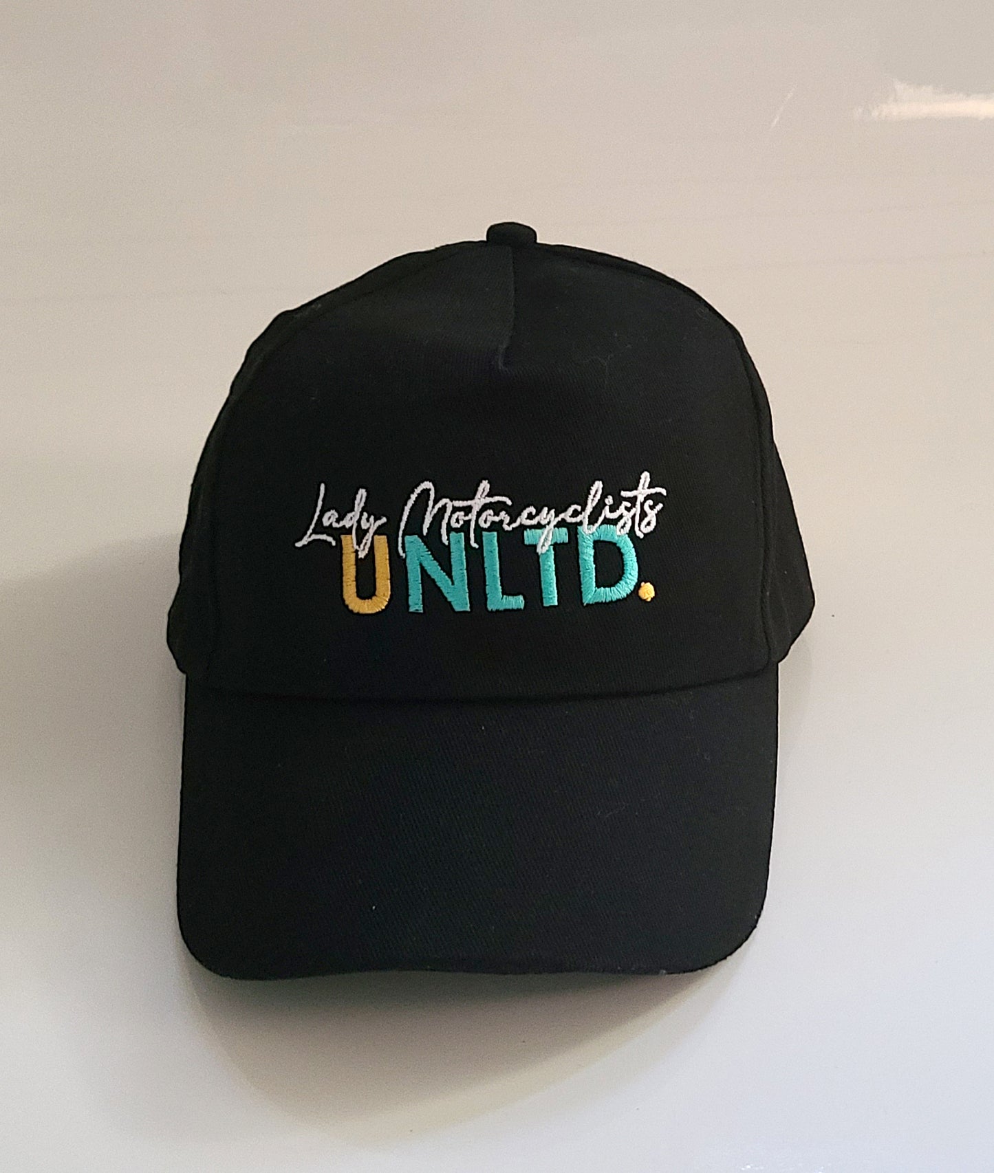 Embroidered Lady Motorcyclists Unlimited logo relaxed fit dad cap